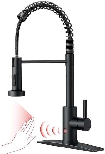 FORIOUS Black Touchless High Arc Kitchen Faucet
