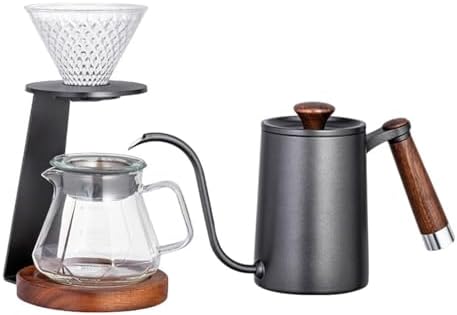 Minimalists Hand Pours Over Coffee Maker Set with Metal Stand