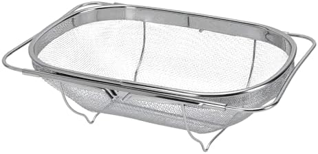 Zopsc Over Sink Expandable Stainless Steel Colander (Silver Handle)