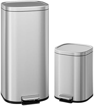 Garvee Stainless Steel Step Trash Can Set of 2