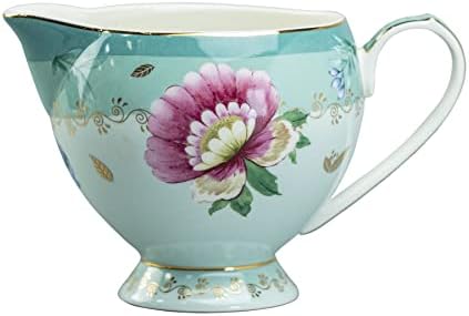 Gracie China Fantastic Green Porcelain 3-Piece Sugar, Creamer And Tray