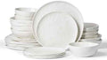 Famiware Porcelain Dinnerware Set for 6, 24-Piece, Polar White