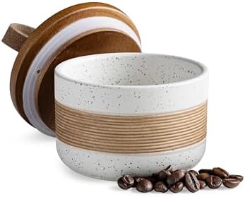 Miamolo Ceramic Jar with Lid, Coffee Canister for Kitchen Countertop