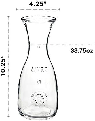 Bormioli Rocco Misura PZ Carafe, 33.75 oz - Embossed Marking, Wide