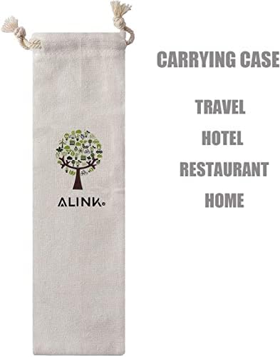 ALINK Reusable Silicone Boba Tea Straws, Pack of 8 with Brush and Case