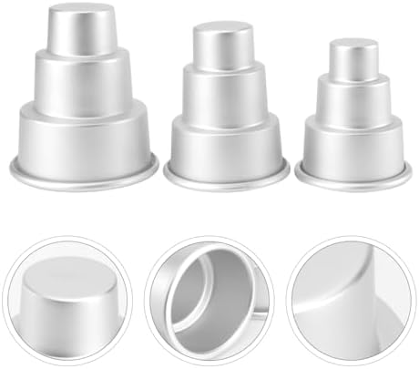 Ipetboom 3-Tier Round Cake Mold Set Small Medium Large Baking Pans for