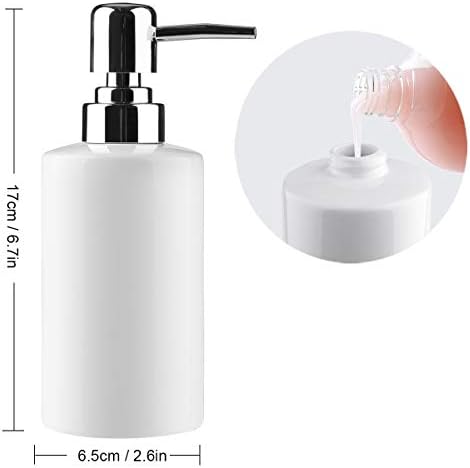 FE Ceramic Hand Soap Dispenser, 10 Oz, White