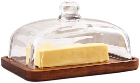 butter dish with lid, glass airtight lid keeps butter soft, for