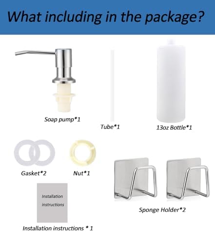 Sink Soap Dispenser Pump with 2 Sponge Holders, Curovtrp Soap