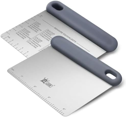 Bench & Dough Scraper for Kitchen 2-Pack, Pastry Scraper Tools