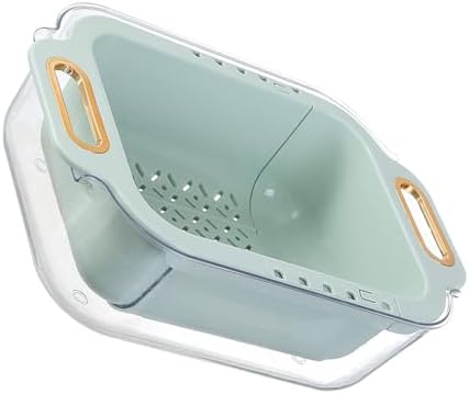Extendable over sink colander with double layers and retractable