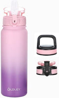 Oldley Water Bottles 20 oz Insulated Water Bottle with Straw 3
