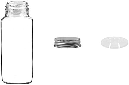 U-Pack 8 Pieces of French Square Glass Spice Bottles 8 oz Spice Jars