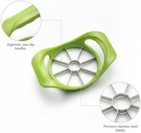 Apple Corer Slicer, Stainless Steel Fruit Wedger for Even Segments