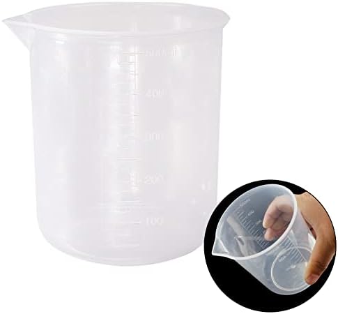 Waziaqoc 500ml/17.1oz Plastic Graduated Beaker, 3 Pack