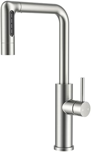 FORIOUS Waterfall Kitchen Faucet, Brushed Nickel