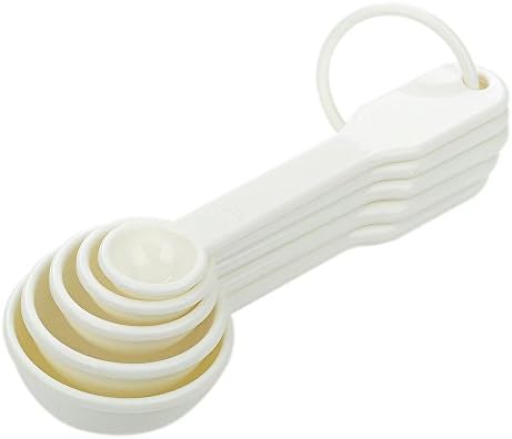 5 in 1 White Plastic 1g 2.5g 5g 10g 15g Measuring Spoons Set Kitchen