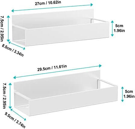 Vetacsion 2-Pack Magnetic Spice Racks, Metallic White