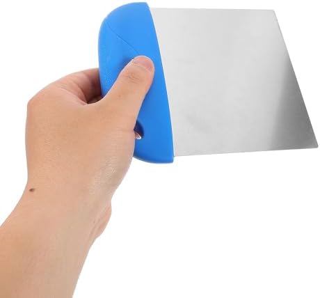 Stainless Steel Dough Cutter and Scraper with Blue Plastic Handle