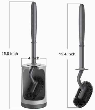 HAMITOR Gray Toilet Bowl Brush Holder Set