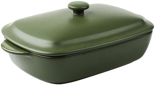 Ceramic Casserole Dish with Lid,33oz Covered Rectangular Baking Dish