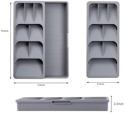 Flatware Drawer Organizer, Silverware Organizer Storage Utensil Tray