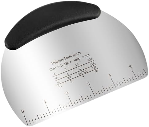 Stainless Steel Dough Cutter and Scraper Combo - 2-in-1 Baking Tool