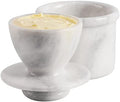 Radicaln Marble Butter Keeper 4.25'' Inches White Handmade French