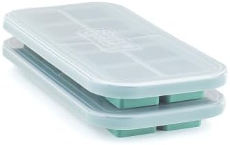Souper Cubes 2 Tbsp Silicone Freezer Molds with Lids, Kale, 2-Pack