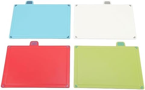 4 Pcs Plastic, Cutting Board Set with Storage Stand Kitchen 4-Color