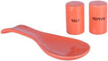 Ceramic Spoon Rest & Salt and Pepper Shakers Set - Orange