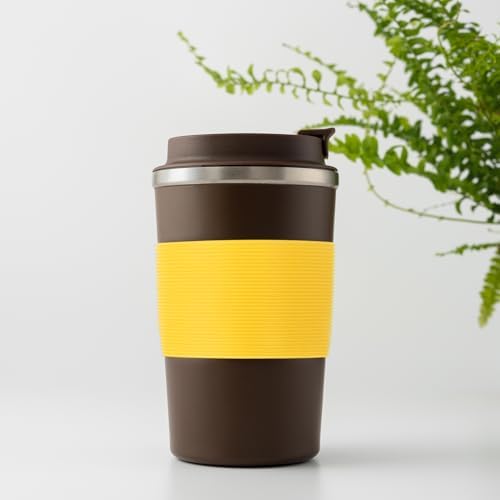 uxcell Silicone Coffee Cup Sleeve, 2 Pcs, Black