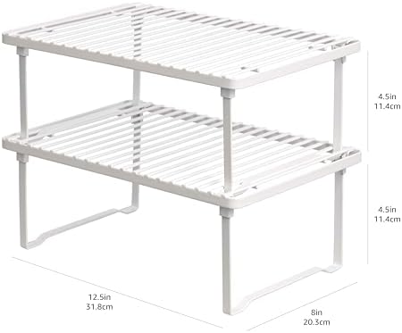 Amazon Basics Metal Cabinet Organizer Shelves, Set of 2