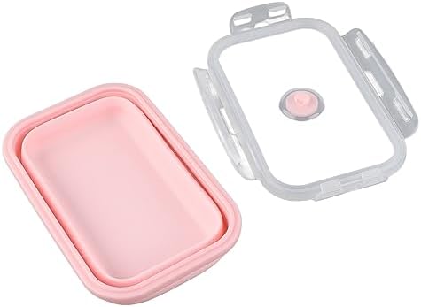 ZJchao Collapsible Silicone Food Storage Set 4 Piece Airtight