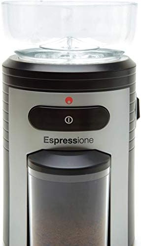 Espressione Conical Burr Coffee Grinder, Black/Silver, 8.5-Oz.