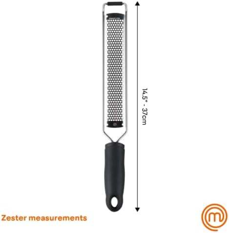 MasterChef Zester Grater with Handle, Stainless Steel, Non Slip Grip