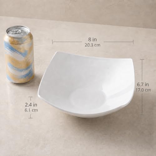 8’’ Porcelain Salad Bowls, Set of 4, 38 oz, Serving Bowls of Pasta