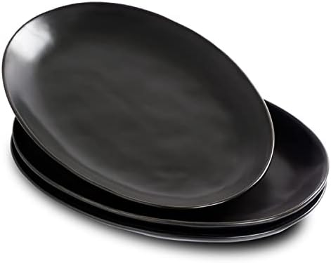 Ceramic Serving Platters, 12" Black Serving Tray, Serving Plates, Set