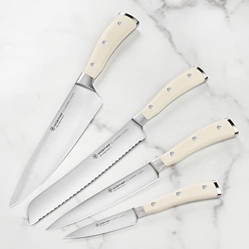 Wusthof Classic Ikon Creme 7-Piece Knife Set, Acacia Block
