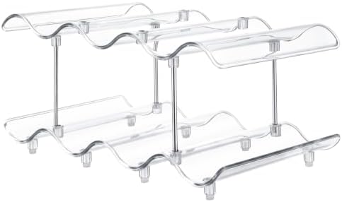 Mifoci 2 Tier Clear Acrylic Wine Rack & Countertop Stackable Bottle