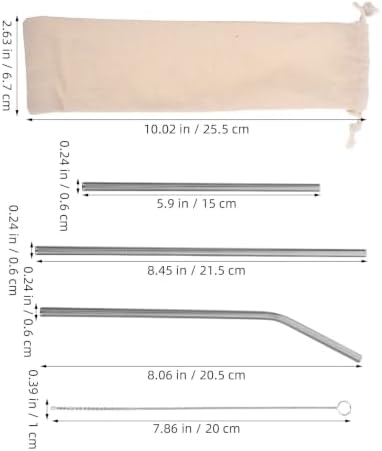 Reusable Stainless Steel Drinking Straws Set with Case and Brushes