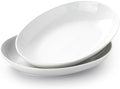 14 Inch Oval Serving Platters Set of 2, Large Wide Ceramic Serving