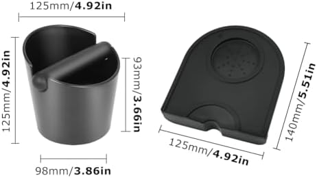 5 Inch Espresso Knock Box,Coffee Knock Box,with Espresso Tamper Mat