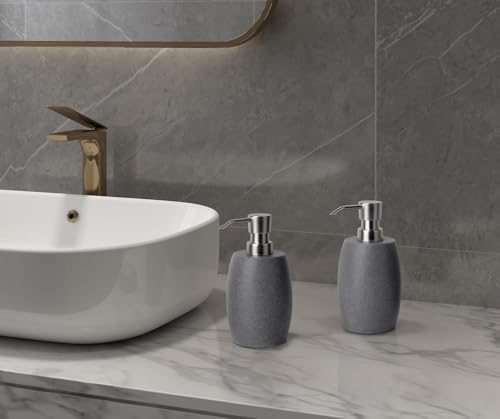 Clasin Home Resin Soap Dispenser, 12 Oz, 2 Sets Gray