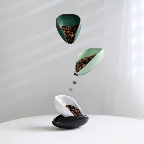 watchget Ceramic Coffee Dosing Cup & Tea Storage Tray, Black