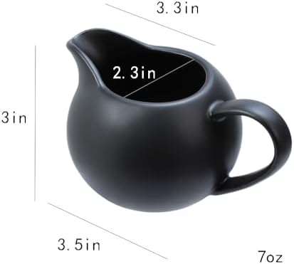 Black Simple Ceramic Coffee Serving Set, Creamer Pitcher and Sugar