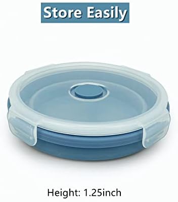 3piece Collapsible Bowl with Lids, Microwave Silicone Meal Prep Lunch