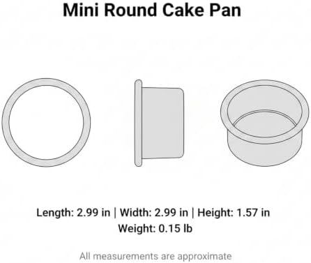 Round Mini Cake Pan Set, 3 Inch Aluminum Alloy with Removable Bottom