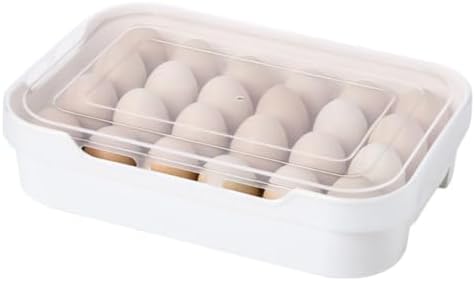 Plastic Egg Storage Box with Lid, Drawer Style Refrigerator Tray