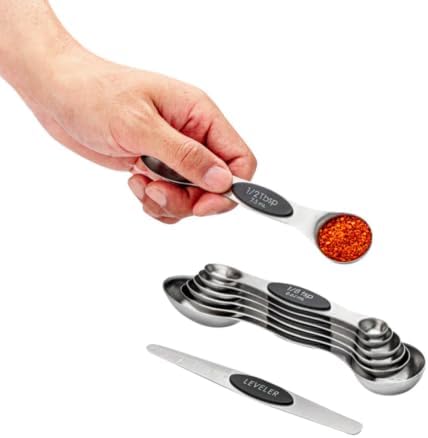Restaurantware Black 8-Piece Stainless Steel Measuring Spoon Set, 1 Ct